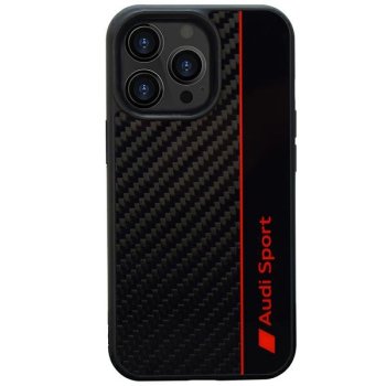 Audi Carbon Fiber Stripe dėklas, skirtas iPhone 13 / 13 Pro, juodas