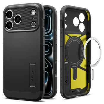Spigen Tough Armor MagSafe dėklas iPhone 18 Pro / 17 Pro, juodas