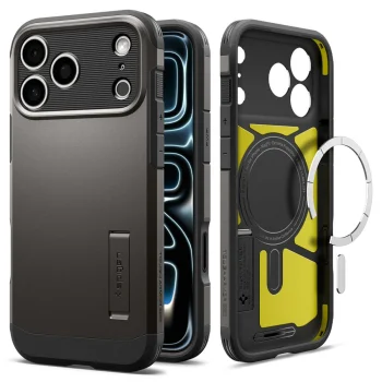 Spigen Tough Armor T MagSafe dėklas iPhone 18 Pro Max / 17 Pro Max, Gunmetal / pilkas