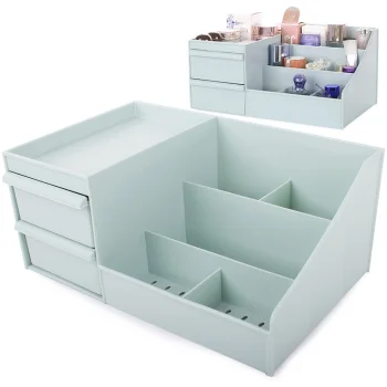 Makeup and Jewelry Organizer with 2 Drawers, green