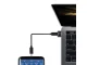 USB-A į USB-C OTG adapteris duomenų perdavimui ir įkrovimui, juodas