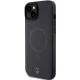 Mercedes Smooth Leather MagSafe dėklas iPhone 15 / 14 Plus, juodas