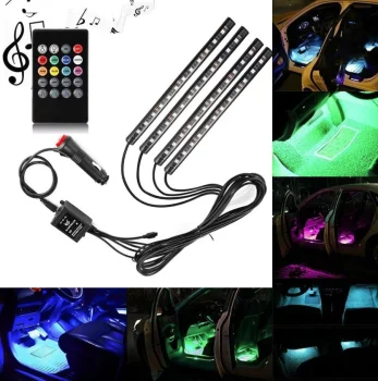 LED automobilių salono apšvietimas su pulteliu (4 x 12 LED)