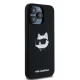 Karl Lagerfeld dėklas iPhone 15 Pro Max telefonui Silicone Choupette Head MagSafe, juodas