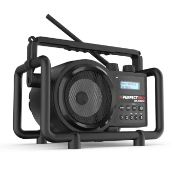Statybų radijas PerfectPro DABBOX, DAB+/FM, Bluetooth, IP54, juodas