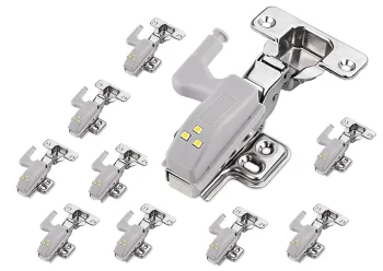 LED spintelės vyrių šviestuvai, 10 vnt., pilki