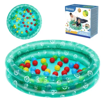 Pripučiamas vaikiškas baseinas su kamuoliukais Bestway 51141, 91x20 cm, rožinis
