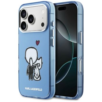 Karl Lagerfeld Karl & Choupette dėklas iPhone 17 Pro Max, mėlynas