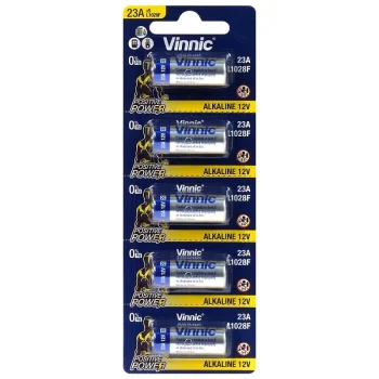 23A 12V Battery Vinnic Alkaline for Remotes 5 Pack A23 V23GA MN21 LRV08