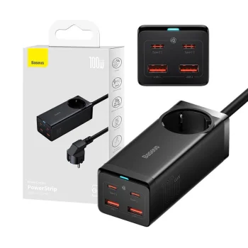 Įkrovimo stotelė Baseus GaN3 Pro 100W, juoda