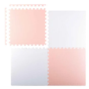 Ricokids didelis putplasčio kilimėlis-dėlionė, 60x60 cm, 4 vnt., persikinis/baltas