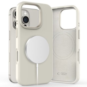 Tech-Protect Silicone Pure MagSafe Case for iPhone 16 Pro, Beige