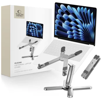 Tech-Protect ULS200 universalus nešiojamojo kompiuterio stovas iki 16", sidabrinis