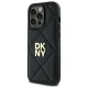 DKNY dėklas iPhone 14 Pro Max telefonui Quilted Stack Logo, juodas