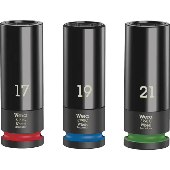 Smūginių galvučių rinkinys Wera Wheel Impaktor C Set 1, 1/2", 3 vnt.