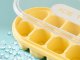Silicone Ice Cube Tray with Container and Lid, Yellow