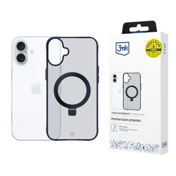 3MK Smoke Case Mag&Stand dėklas, skirtas Apple iPhone 16 Plus, skaidrus dūminis