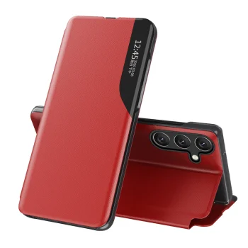 Hurtel Samsung Galaxy A36 atverčiamasis dėklas Eco Leather View, raudonas