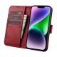 iCarer atverčiamasis odinis dėklas 2in1 iPhone 14 Plus su RFID apsauga, raudonas (WMI14220727-RD)