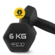 4Fizjo Classic Cast Iron Dumbbells 2 x 6 kg, Black