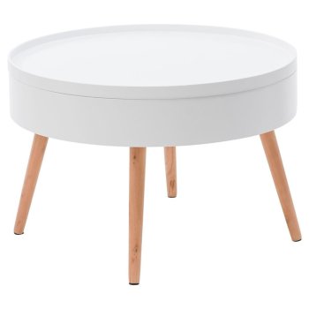 Modernhome apvalus kavos staliukas su dėtuve, 60 cm