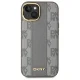 DKNY dėklas iPhone 15 Plus telefonui Leather Checkered Mono Pattern MagSafe, smėlio