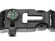 5-in-1 Survival Bracelet with Compass, Flint and Whistle, Black