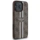Guess 4G Printed Stripes MagSafe dėklas iPhone 16 Pro Max - Rudas