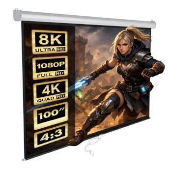 Projektoriaus ekranas Maclean MC-594, 100", 4:3, 200x150 cm, baltas