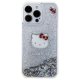 Hello Kitty dėklas iPhone 15 Pro Max telefonui Liquid Glitter Charms, sidabrinis