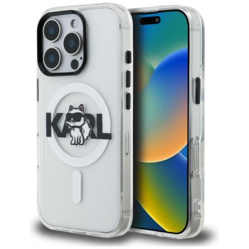 Karl Lagerfeld IML Choupette Sketch MagSafe dėklas iPhone 16 Pro Max, skaidrus