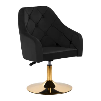 Ergonomiška aksominė sukamoji kėdė 4Rico QS-BL14G, juoda