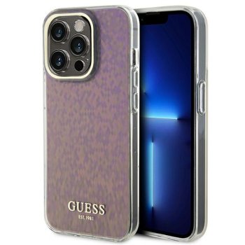 Guess dėklas iPhone 15 Pro telefonui IML Faceted Mirror Disco, rožinis