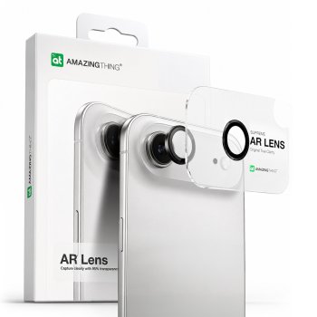 AmazingThing iPhone 17 Air Lens Glass with Black Aluminum Frame