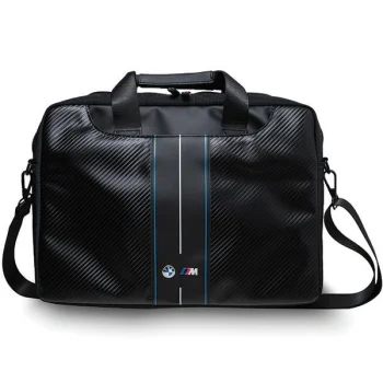 BMW Carbon & Blue Stripe krepšys 16" nešiojamam kompiuteriui, juodas