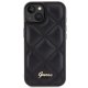 Guess dėklas iPhone 15 telefonui Quilted Metal Logo, juodas