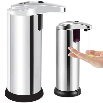 Bekontaktis automatinis muilo ir skysčių dozatorius, sidabrinis, 200 ml