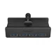 USB šakotuvas Orico MH4PU su tvirtinimo gnybtu, 4x USB-A 3.0, juodas