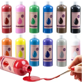 Maaleo plakatinių dažų rinkinys, 12 x 500 ml