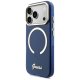 Dėklas Guess IML Script Metal MagSafe skirtas iPhone 17 Pro, Mėlynas