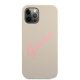 Guess iPhone 12 / 12 Pro Case Silicone Vintage Script, Gray Pink