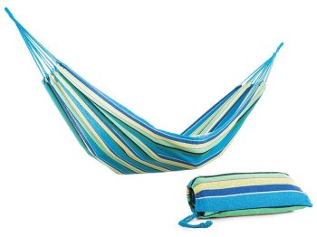 Single Striped Garden Hammock 200x80 cm with Carry Bag
