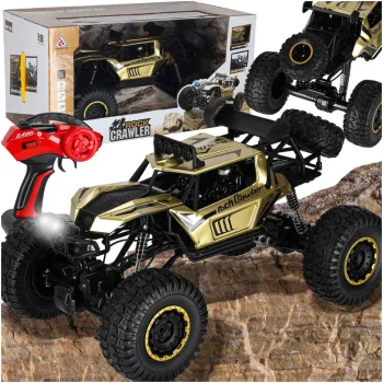 Nuotoliniu būdu valdomas automobilis Rock Crawler 2.4GHz 1:8, 51cm, auksinis