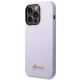 Guess iPhone 14 Pro Case Silicone Vintage Gold Logo, Purple