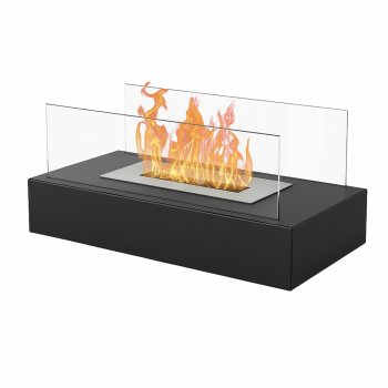 Tabletop Bio Ethanol Fireplace Smokeless Ventless Indoor Outdoor, Black