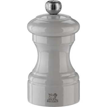 Peugeot Bistro pipirų malūnėlis 10 cm, lakuotas medis, perlų pilka