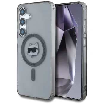 Karl Lagerfeld Button Choupette MagSafe dėklas Samsung Galaxy S25 juodas