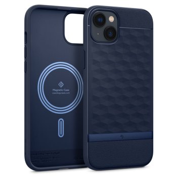 Spigen Caseology Parallax Mag dėklas iPhone 14 Plus, mėlynas