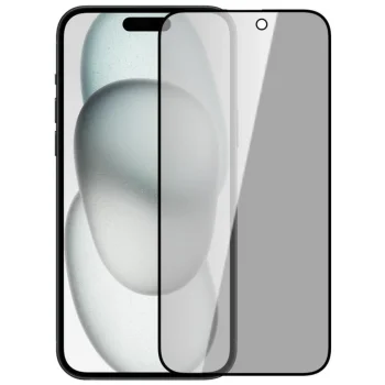 Apsauginis stiklas Nillkin Privacy telefonui iPhone 15 Plus, juodas