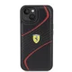 Ferrari dėklas „iPhone 15“ telefonui Twist Metal Logo, juodas